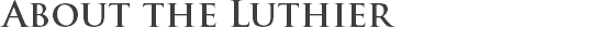 About the Luthier